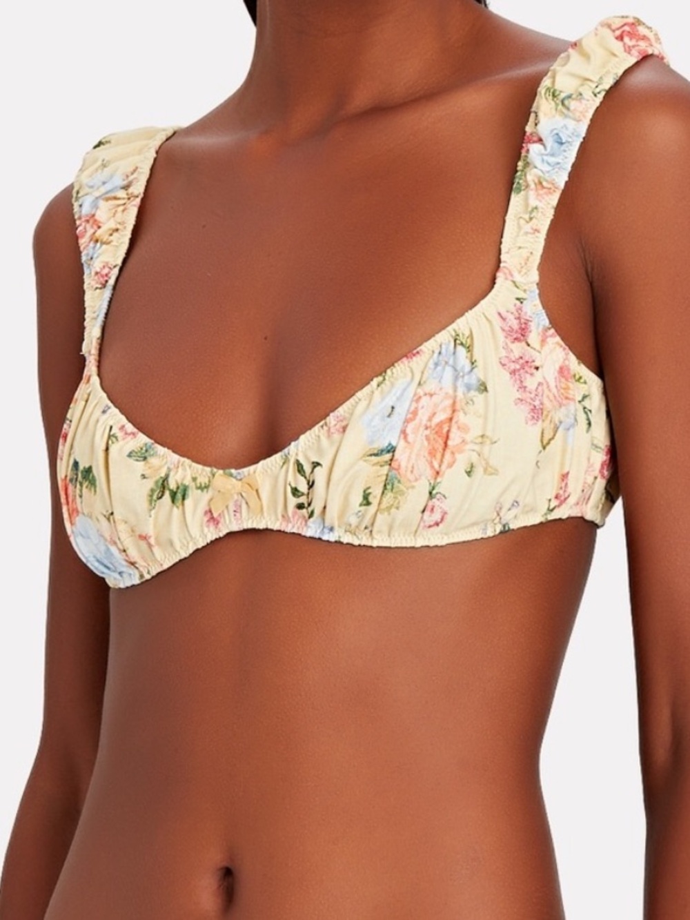 WeWoreWhat Floral Cream Bikini Top